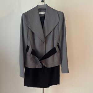 Calvin Klein Women's Gray Blazer with Black Details